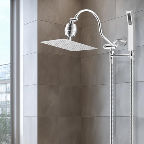 All Metal 10'' Filtered Rainfall Shower Head Combo