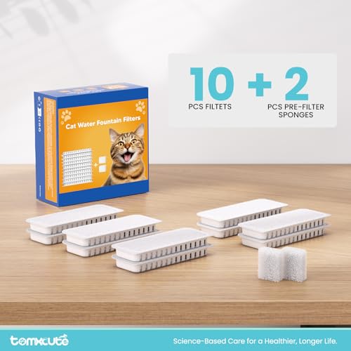 Official Tomxcute Cat Water Fountain Replacement Filters (12 Count)