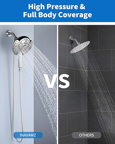 2 in 1 Shower Head with Handheld Combo High Pressure Nickel 2.5 GPM