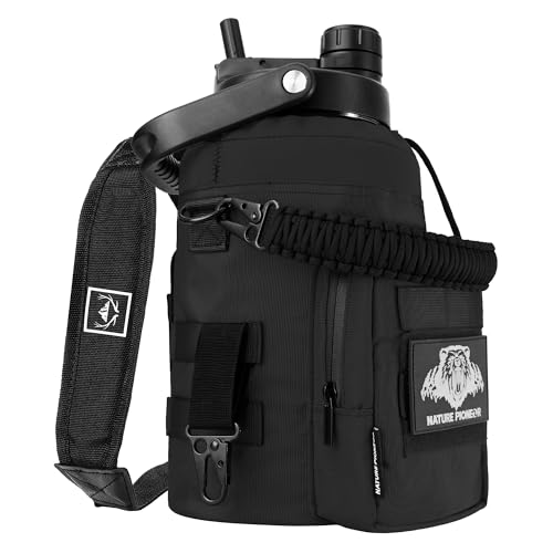 128oz 1 Gallon Tactical Water Bottle with MOLLE Bottle Pouch