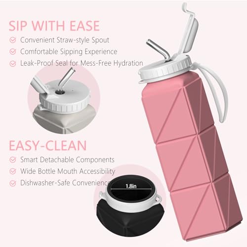 Collapsible Water Bottles 2 Pack (2 Count)