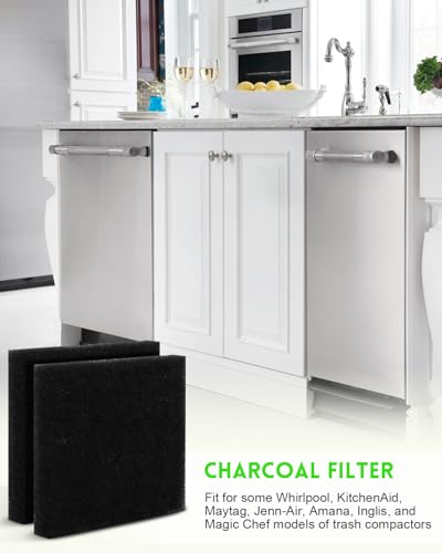 Trash Compactor Charcoal Air Filter Fit for Whirlpool (4 Count)