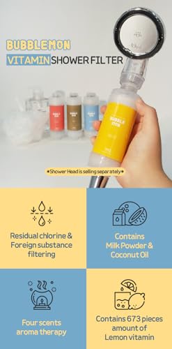 Compatible for Any Shower Head] BUBBLEMON Vitamin C Shower Filter
