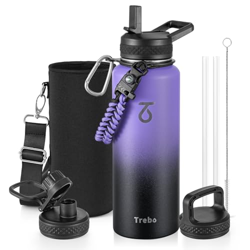 Water Bottle Insulated 40 oz with 3 Lids