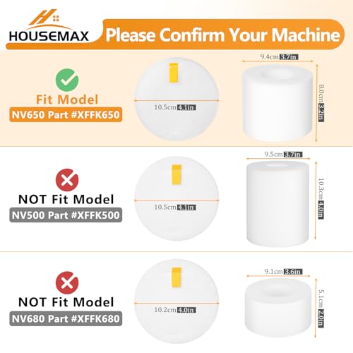 NV752 NV650 Filters Replacemen for Shark Rotator Powered Lift (4 Count)