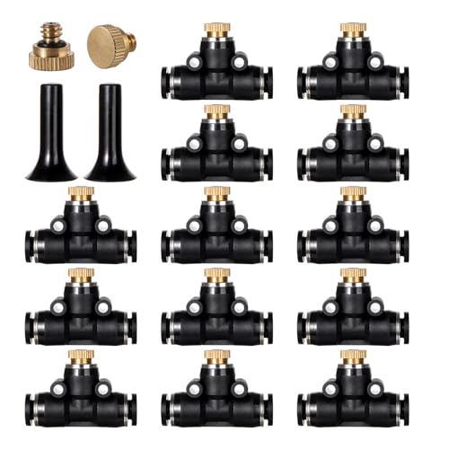 12 Pack Brass Misting Nozzles Outdoor Cooling System (28 Count)