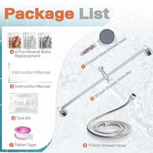 Filtered Handheld Showerhead with 30