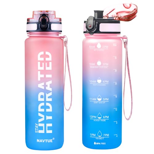 Water Bottle 32 oz Motivational Time Marker Tritan Bottle