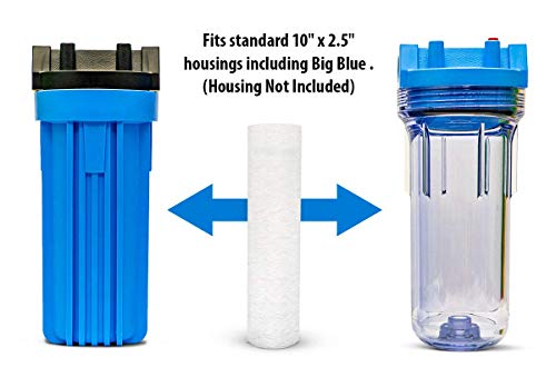 HVV5 10N 5 Micron 10" x 2.5" Premium Sediment Water Filter Replacement Cartridge (2 Count)