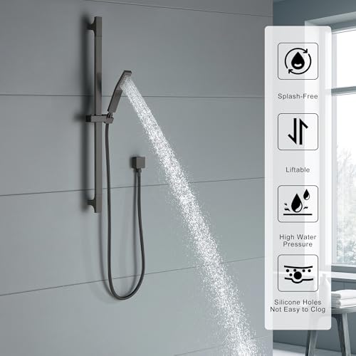 Matte Black Hand Shower with Slide Bar 29" Shower Slide Bar