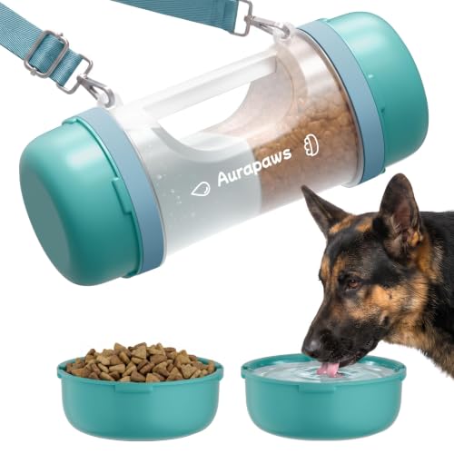 Dog Water Bottle Portable 33.5oz with Food Container & 2 Bowls