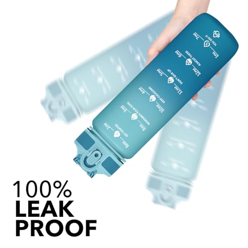 Plastic Water Bottle With Straw & Time Marker