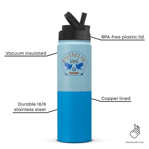 Harry Potter Ravenclaw Stainless Steel Water Bottle with Flip Straw Lid