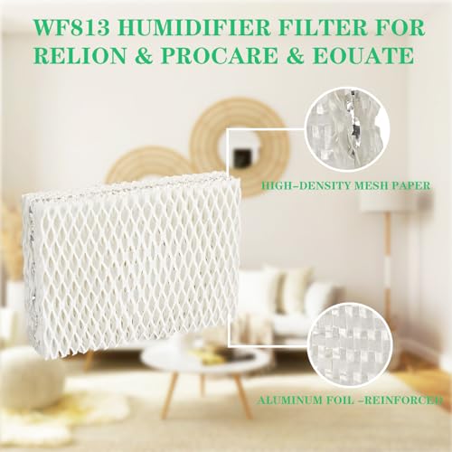 6 Pack WF813 Humidifier Filters Replacement Compatible with Equate EQWF813 PCWF813 Relion RCM832 RCM (6 Count)