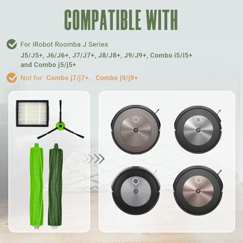 Replacement Parts Accessories Kit for iRobot Roomba J5 J5+ J6 J6+ J7 J7+ J8 J8+ J9 J9+ J J Plus Series Robotic Vacuum Attachment (13 Count)
