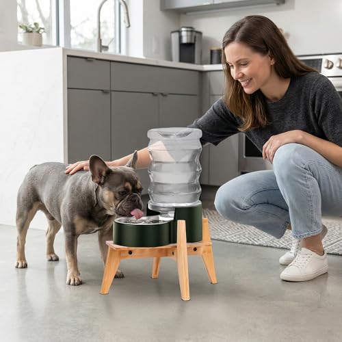 Dog Water and Food Dispenser Stand for Medium Dogs