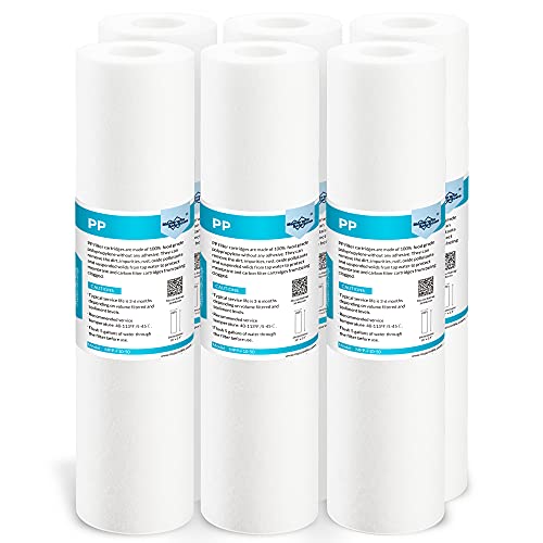 50 Micron 10"x2.5" Polypropylene Sediment Water Filter (6 Count)