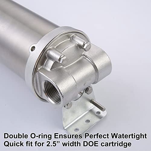NSF ANSI 42 Certification 304 Stainless Steel Filter Housing for 20" Filter Cartridge