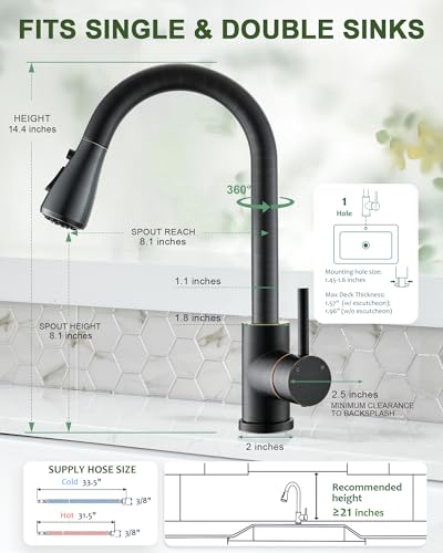 Kitchen Faucet with Pull Down Sprayer
