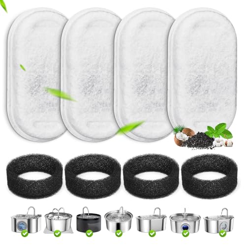 4 Pack Cat Water Fountain Filters Replacement & Pre