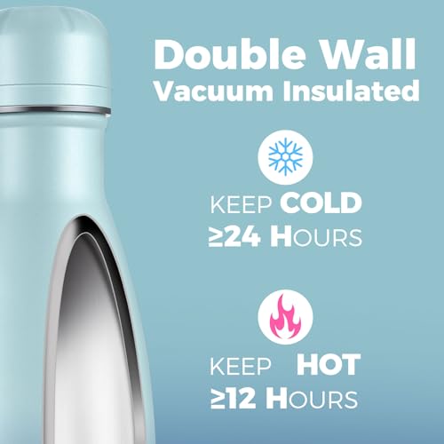 17oz Stainless Steel Water Bottles Bulk (8 Count)