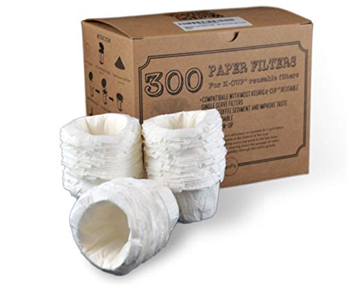Disposable K Cup Paper Filters for Reusable Coffee Pods (300 Count)