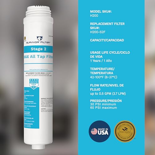 Max, 2-stage, In-line, Under Sink Water Filteration System