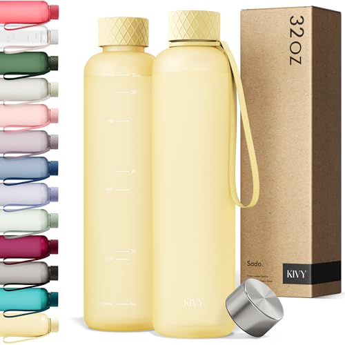 Slim Water Bottle 32oz [Lightweight & Shatterproof]