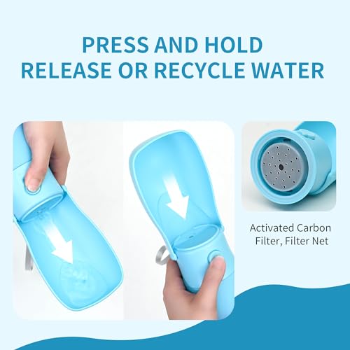 Portable Dog Water Bottle 10oz Blue