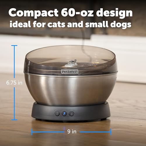 HydroSphere 60 oz Stainless Steel Pet Fountain