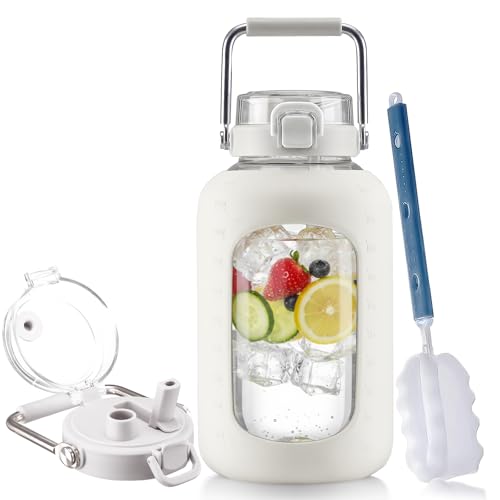 100 oz Glass Water Bottle with Straw