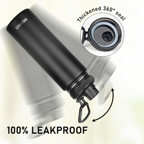 24oz Sports Insulated Water Bottle for School with 2 Lids