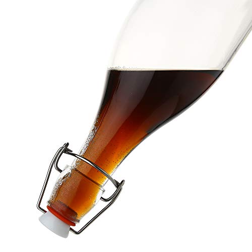 Flip Top Glass Bottle [1 Liter (4 Count)