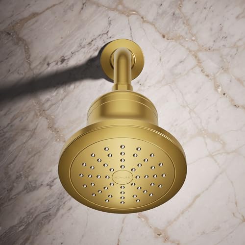 33631-G-2MB Cinq Round Single-Function Filtered Showerhead, Five-Layer Filtration, 1.75 GPM, Full Coverage Spray, Premium Durable Material, Vibrant Brushed Moderne Brass
