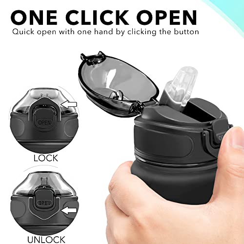 32 oz Drinking Water Bottle with Times to Drink and Straw