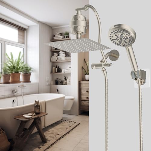All Metal Dual Filtered Rainfall High Pressure 10'' Shower Head