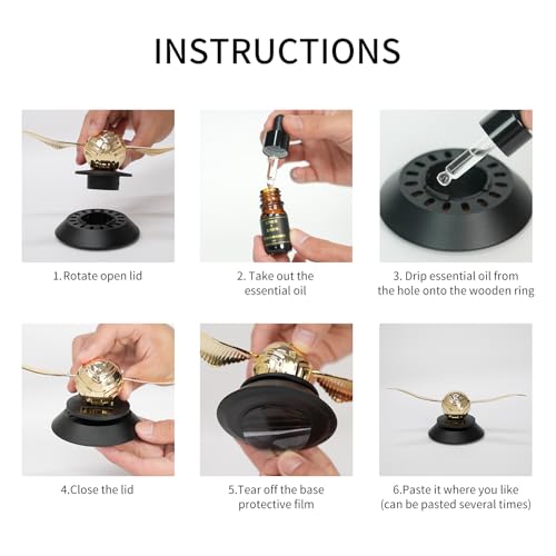 Majesty’S Secret Solar Car Air Freshener Diffuser with 2 Essential Oil Refills