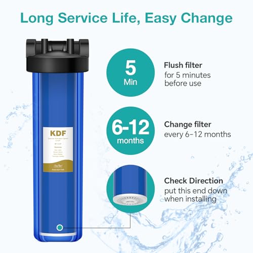 20" x 4.5" Whole House GAC Carbon and KDF Water Filter Cartridge (4 Count)