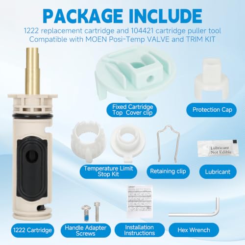 1222 1222B Replacement Cartridge for Moen Single Handle Shower trim Brass