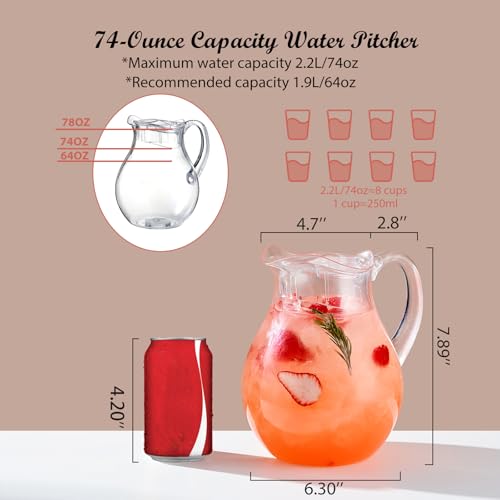 2 Quart Plastic Pitcher with Lid
