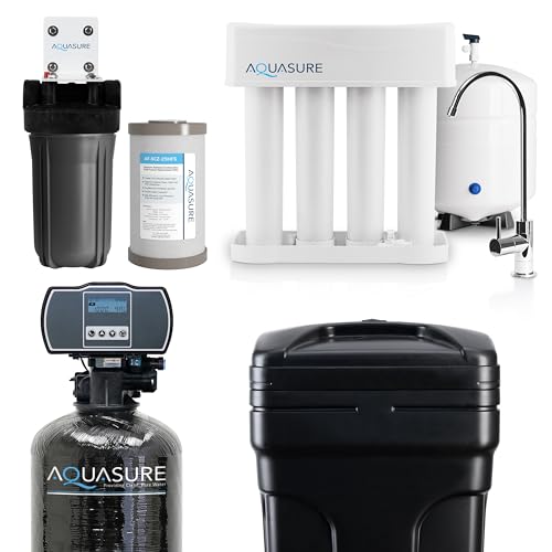 48 000 Grains Whole House Water Filtration Bundle with Digital Metered Control Softener