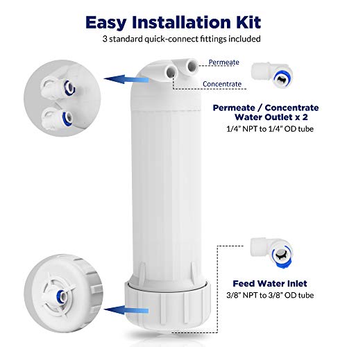 400 GPD RO Membrane and 3012 Housing Kit (4 Count)