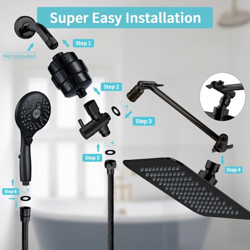 10'' Dual 20 Stage Filtered Shower Head with Handheld