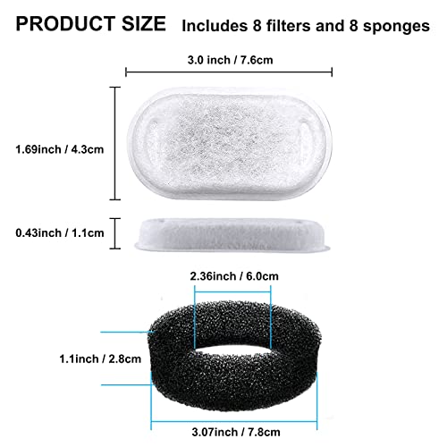32 Pack Filters for Cat Fountains Compatible with GIOTOHU 67oz