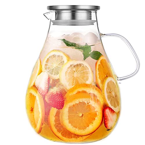 Glass Pitcher with Lid