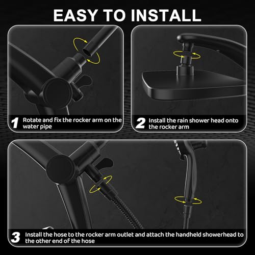 Rain Shower Head with Handheld High Pressure rainfall Shower Heads with Handheld Spray Combo Adjustable one