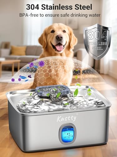 4 Gal 15L Stainless Steel Dog Water Fountain for Large Dogs