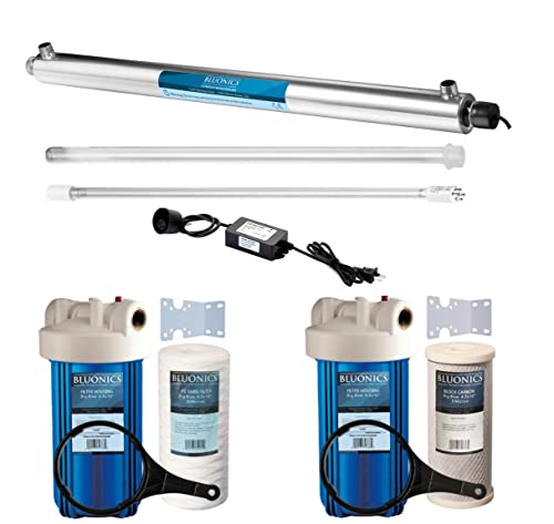 55W UV Ultraviolet Light Plus Sediment and Carbon Well Water Filter Purifier System for Rust
