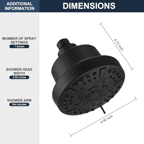 Matte Black Filtered Shower Head Shower Heads with Filter