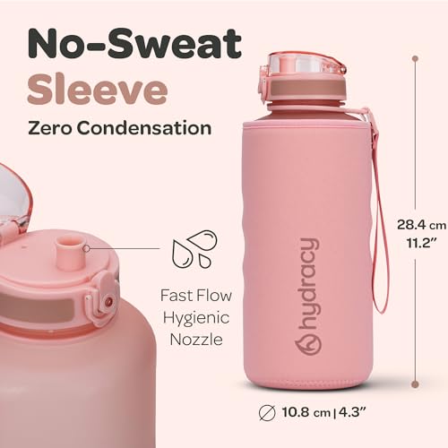 Motivational Water Bottle with Time Marker & Fruit Infuser 64 oz